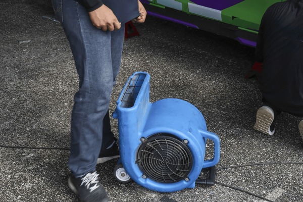Water extraction in progress from a flooded floor